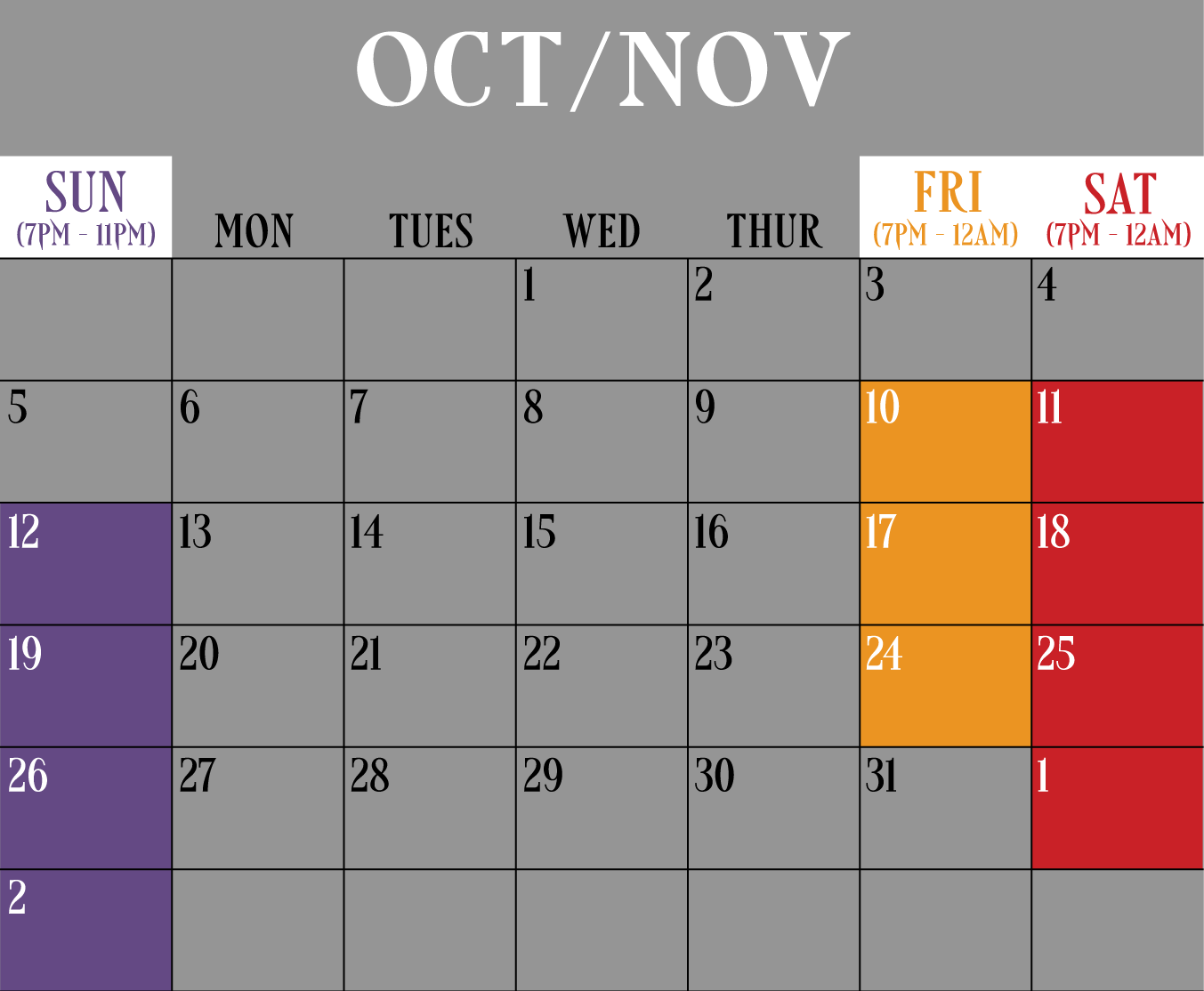 2025 Calendar